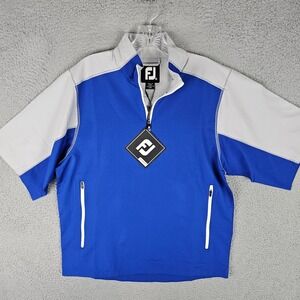 FootJoy Sport Golf Windshirt Men Small 2-Way Stretch Short Sleeve Half Zip 32670